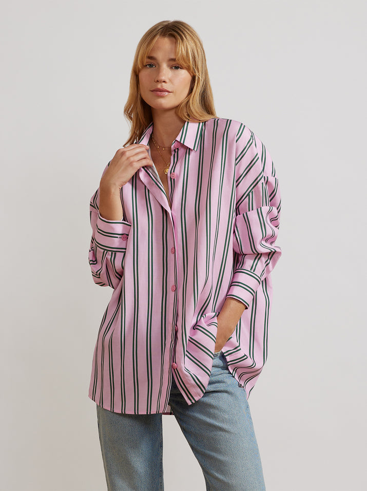 Mariana Palm Springs Stripe Boyfriend Shirt