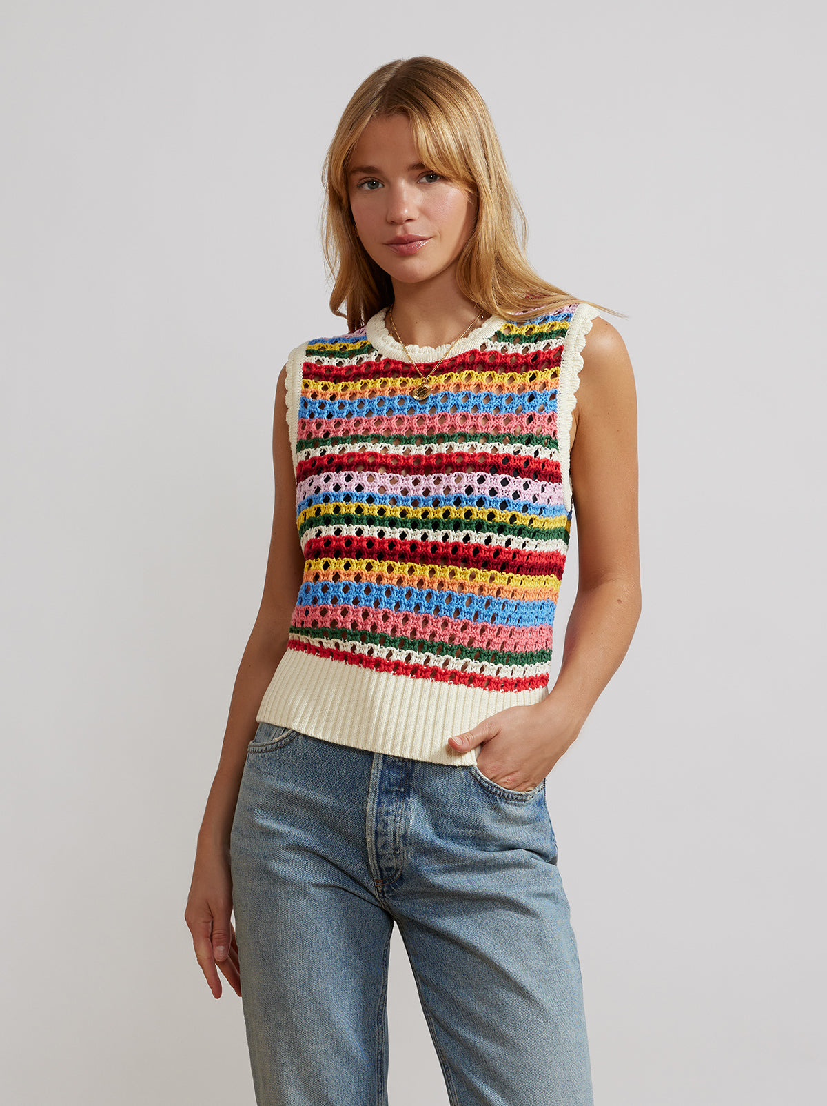 Marley Blanket Stripe Knit Vest | KITRI Studio