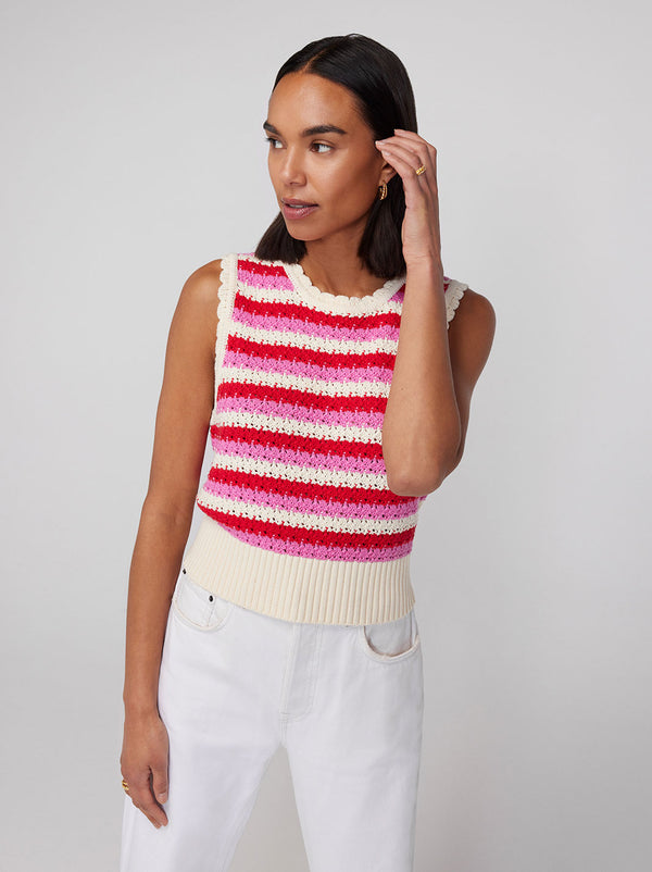 Marley Pink Stripe Knit Top by KITRI Studio
