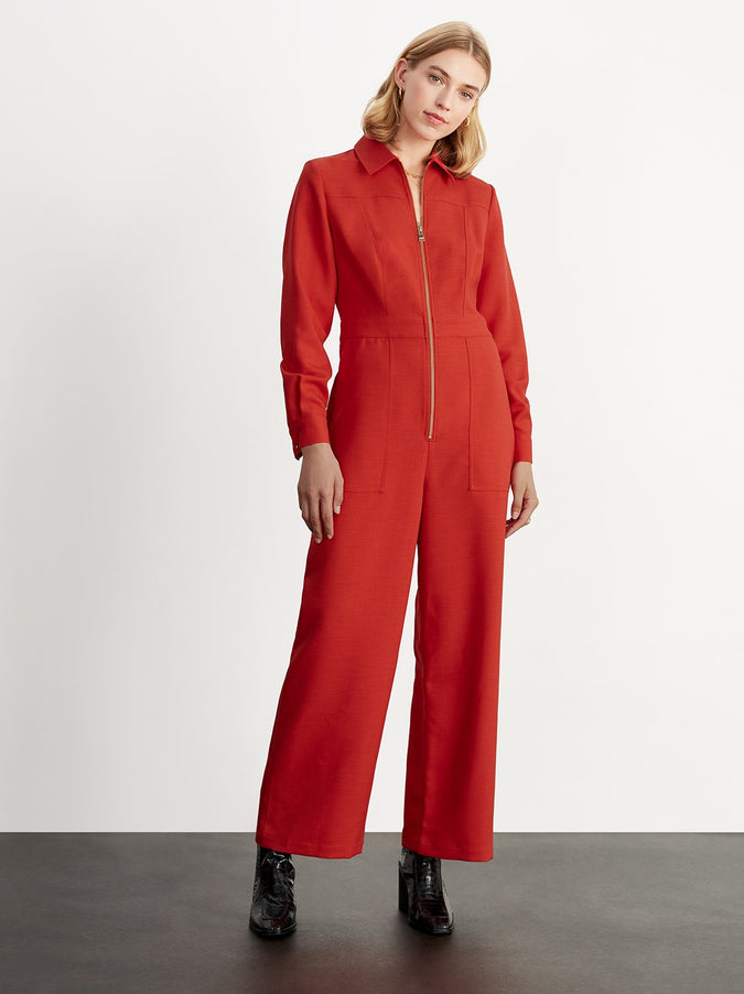 Monica Red Tailored Jumpsuit by KITRI Studio 