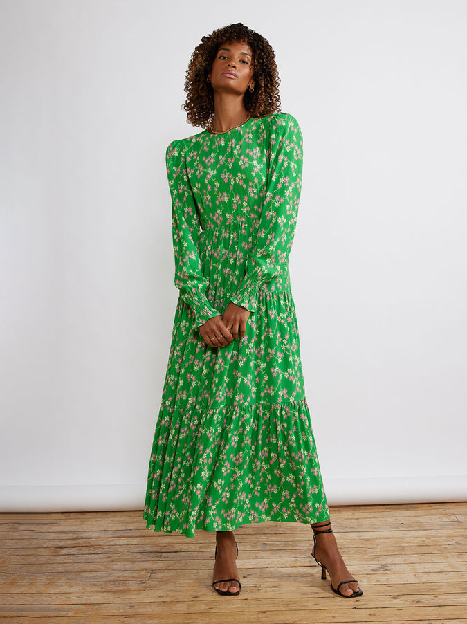 Nicole Green Floral Maxi Dress by KITRI Studio