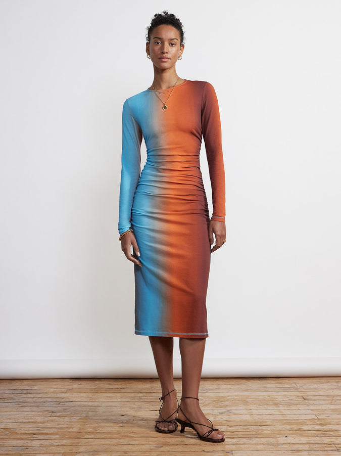 Nyla Ombre Ruched Jersey Dress by KITRI Studio