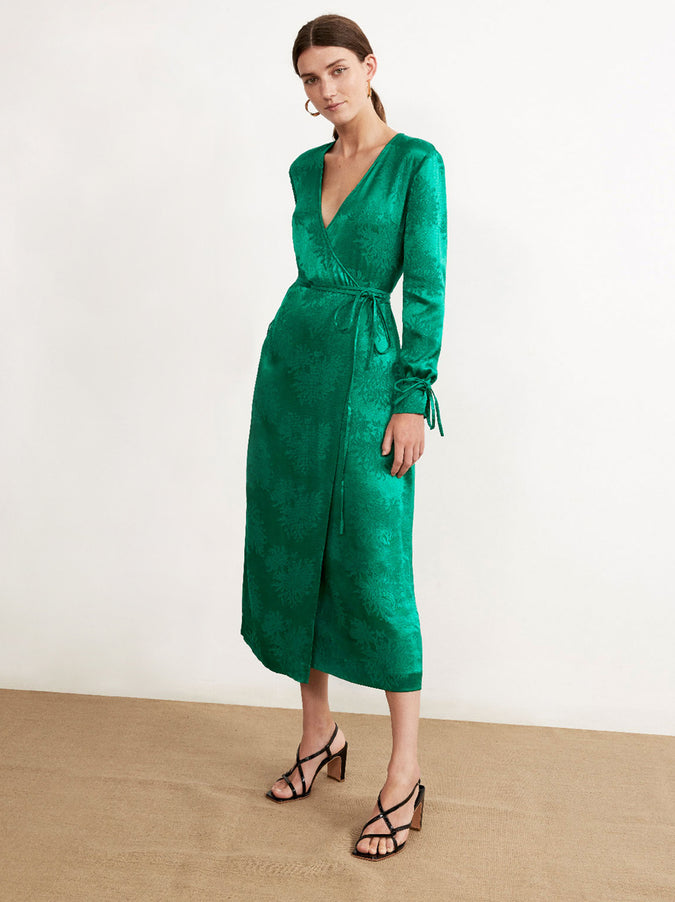 Odile Green Wrap Dress by KITRI Studio