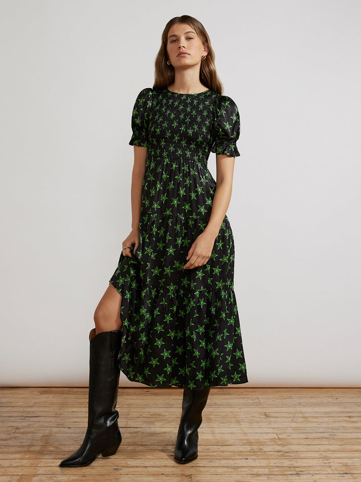Persephone Retro Star Print Dress by KITRI Studio