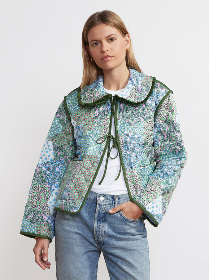 Piper Mixed Floral Quilted Reversible Bed Jacket