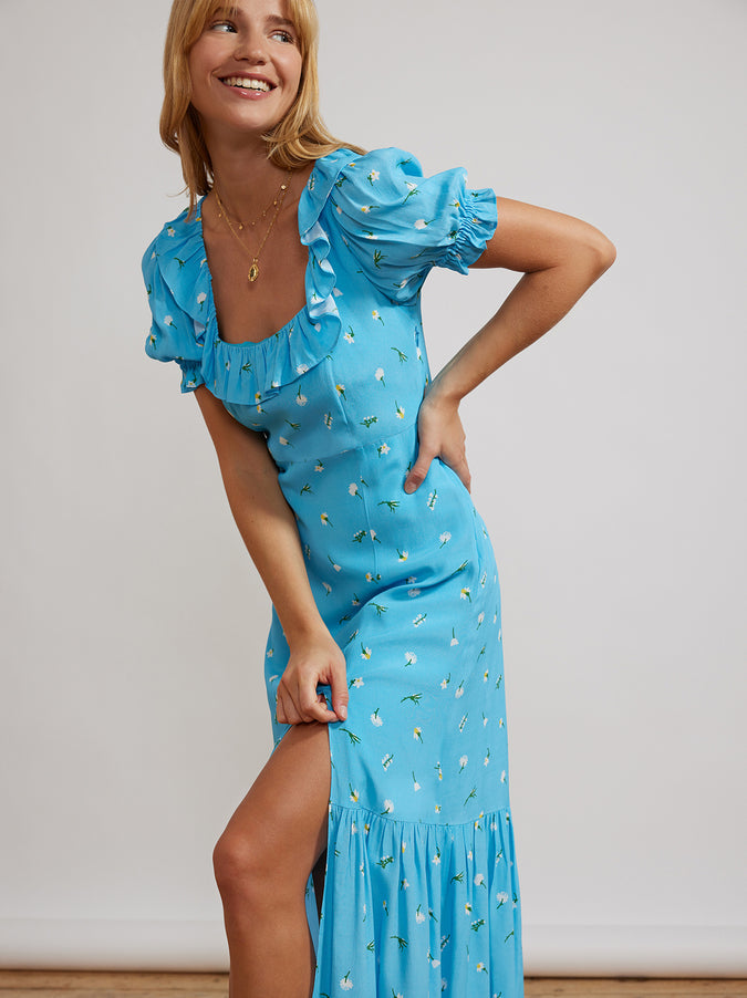 Prunella Blue Vintage Floral Dress