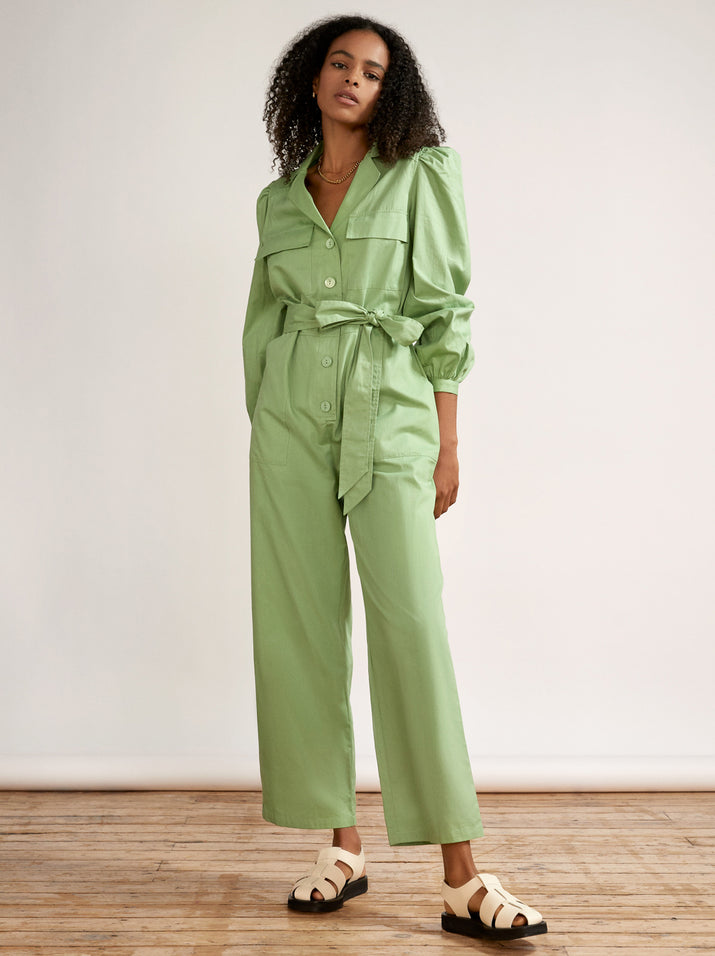 Remi Green Cotton Jumpsuit by KITRI Studio