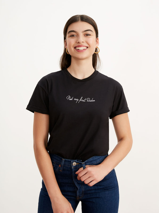 Rodeo Black Embroidered T-shirt