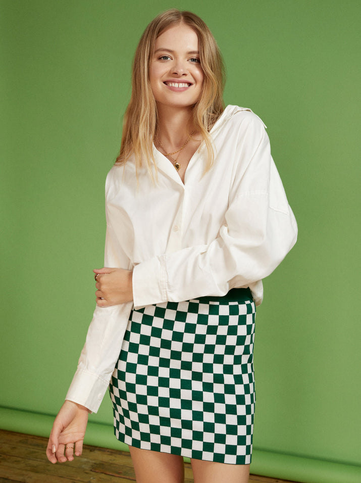 Selena Checker Knitted Mini Skirt by KITRI Studio