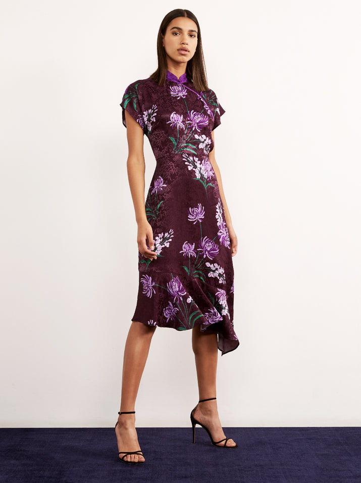 Valerie Purple Vintage Asymmetric Dress by KITRI Studio