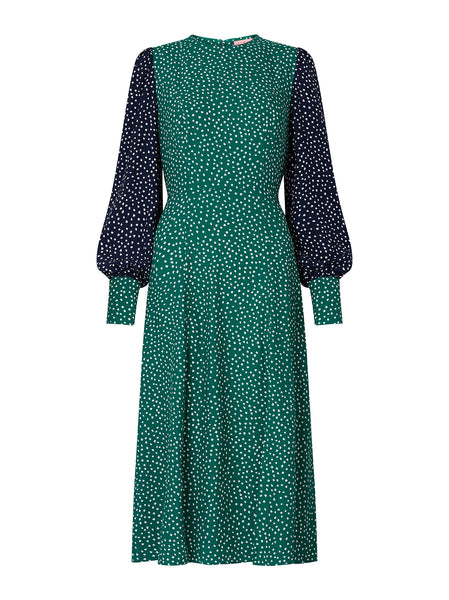 Yasmine Spot Print Midi Dress | Women's Printed Midi Dresses | KITRI